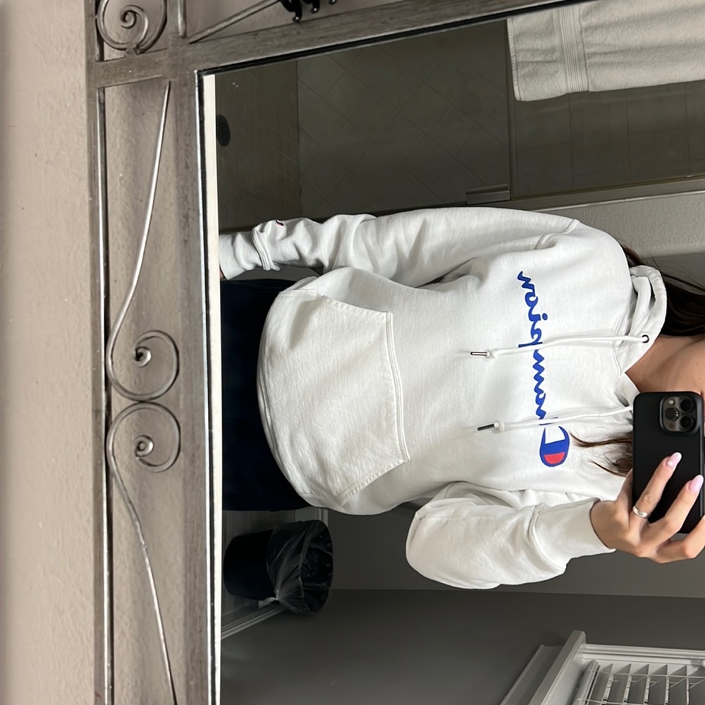 White champion hoodie